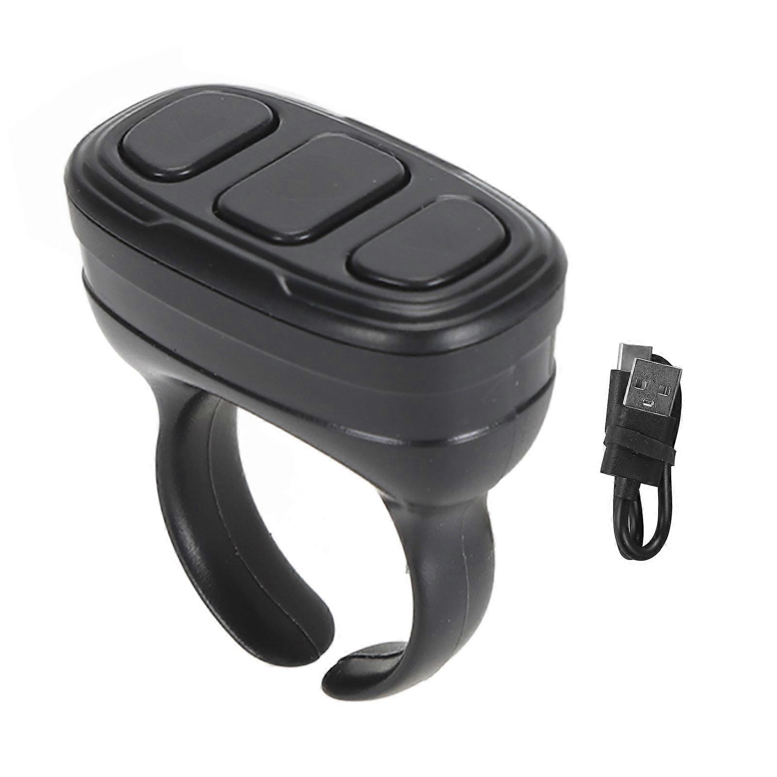 Black Bluetooth Finger Remote Controller for Video & E-Book Navigation - 10m Range