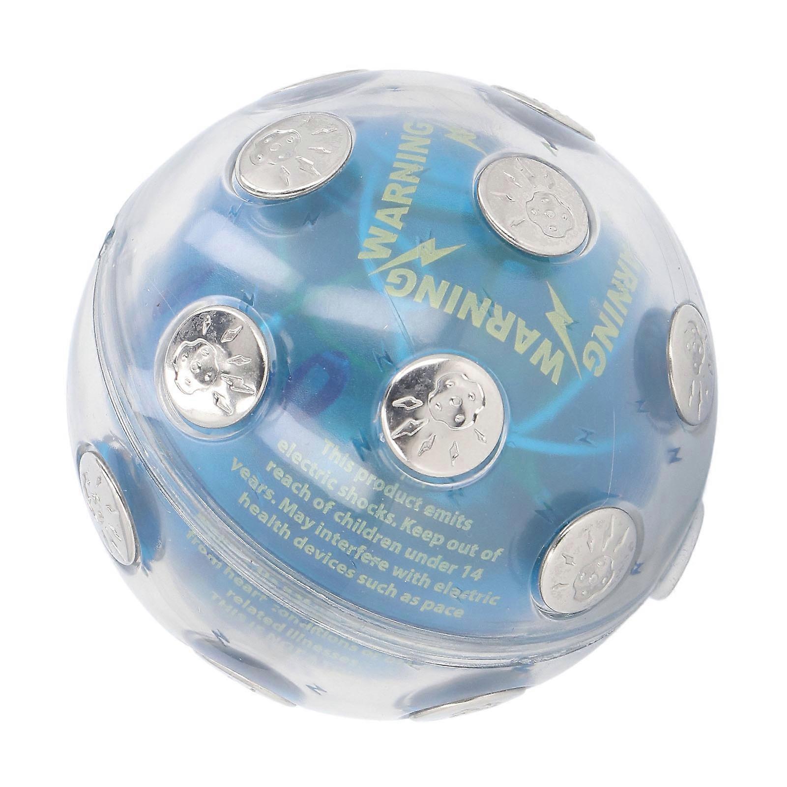 Electric Shocking Ball Automatic Turn Off Funny Interactive Trick Vibrating Ball for Party Blue 