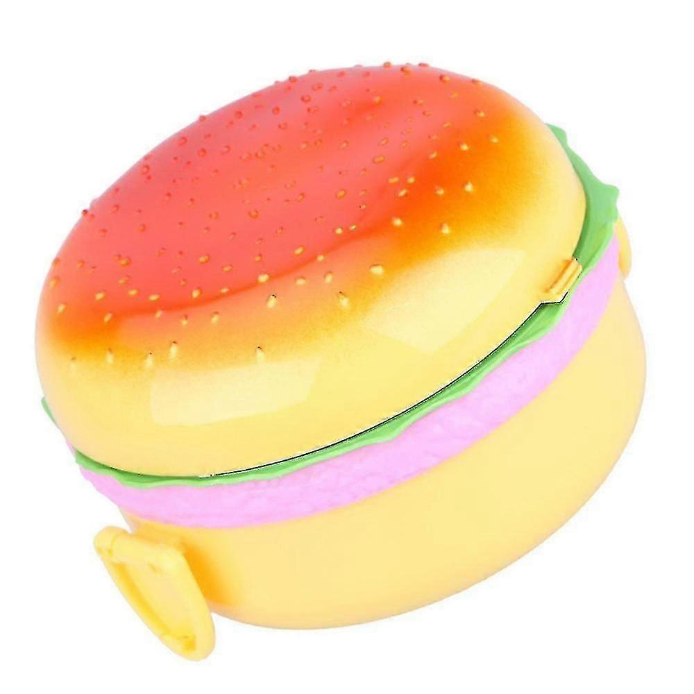 Double Layer Plastic Hamburger Lunch Box Food Container With Fork