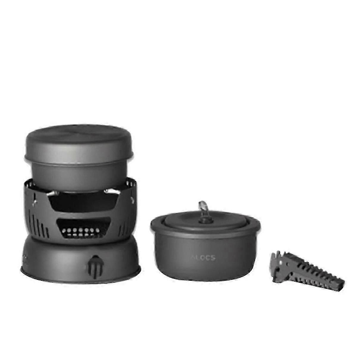 CW-C05 موقد غاز الكحول المحمول في الهواء الطلق مجموعة وعاء الطبخ مجموعة وعاء التخييم