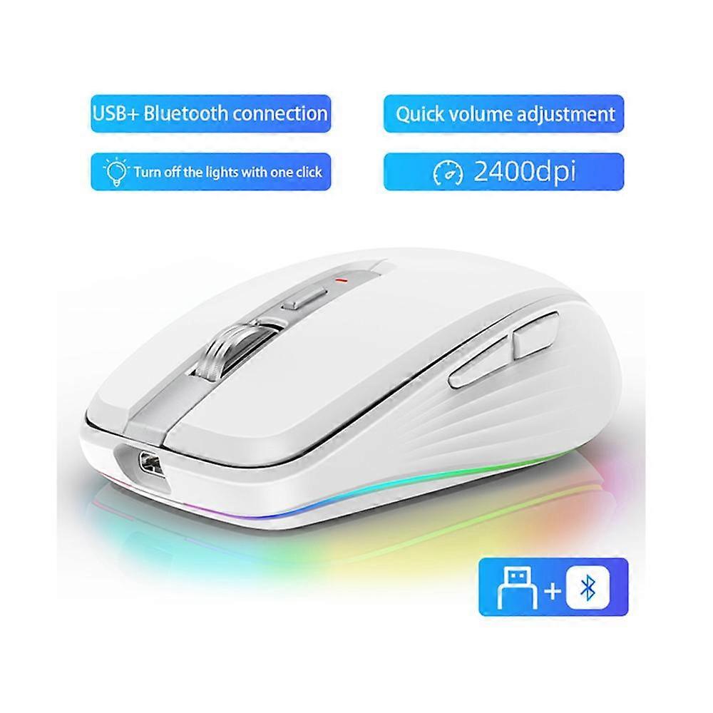 Wireless Gaming Mouse 2.4g Bluetooth-compatible 5.1 Dual-mode 2400dpi Mute Computer Mouse For Game Office Laptop