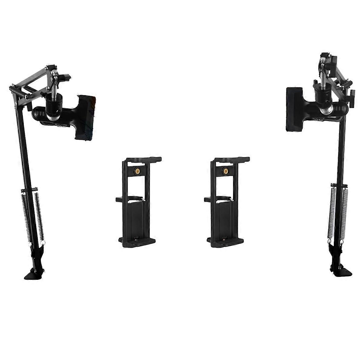 2 Pieces Black Adjustable Embroidery Hoop Stand for Handiwork, 3-in-1 Hoop/Tablet/Phone Holder Desktop Stand