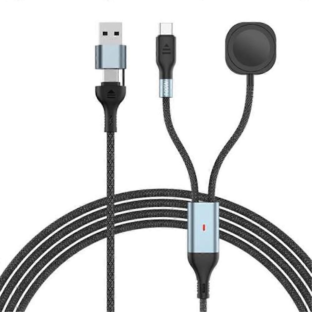 2m 2 in 1 USB A / USB C to USB-C / Compatible For Apple Watch Wireless Charging Dock PD 100W Fast Charging Cable