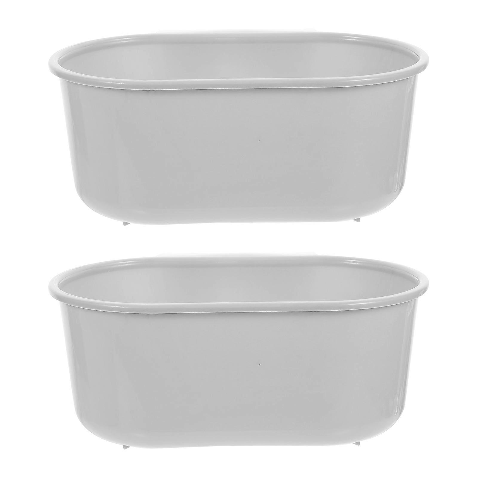 2pcs Durable Kitchen Sink Strainer Baskets for Food Catching, Waste Management & Versatile Fruit Cleaning Storage Rack Use – Stylish Grey Design