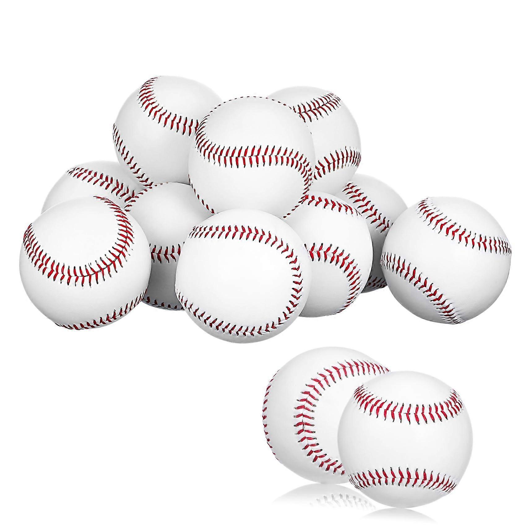 Pack of 12 Training Baseballs for Beginners, Hard Ball with Wooden Chips