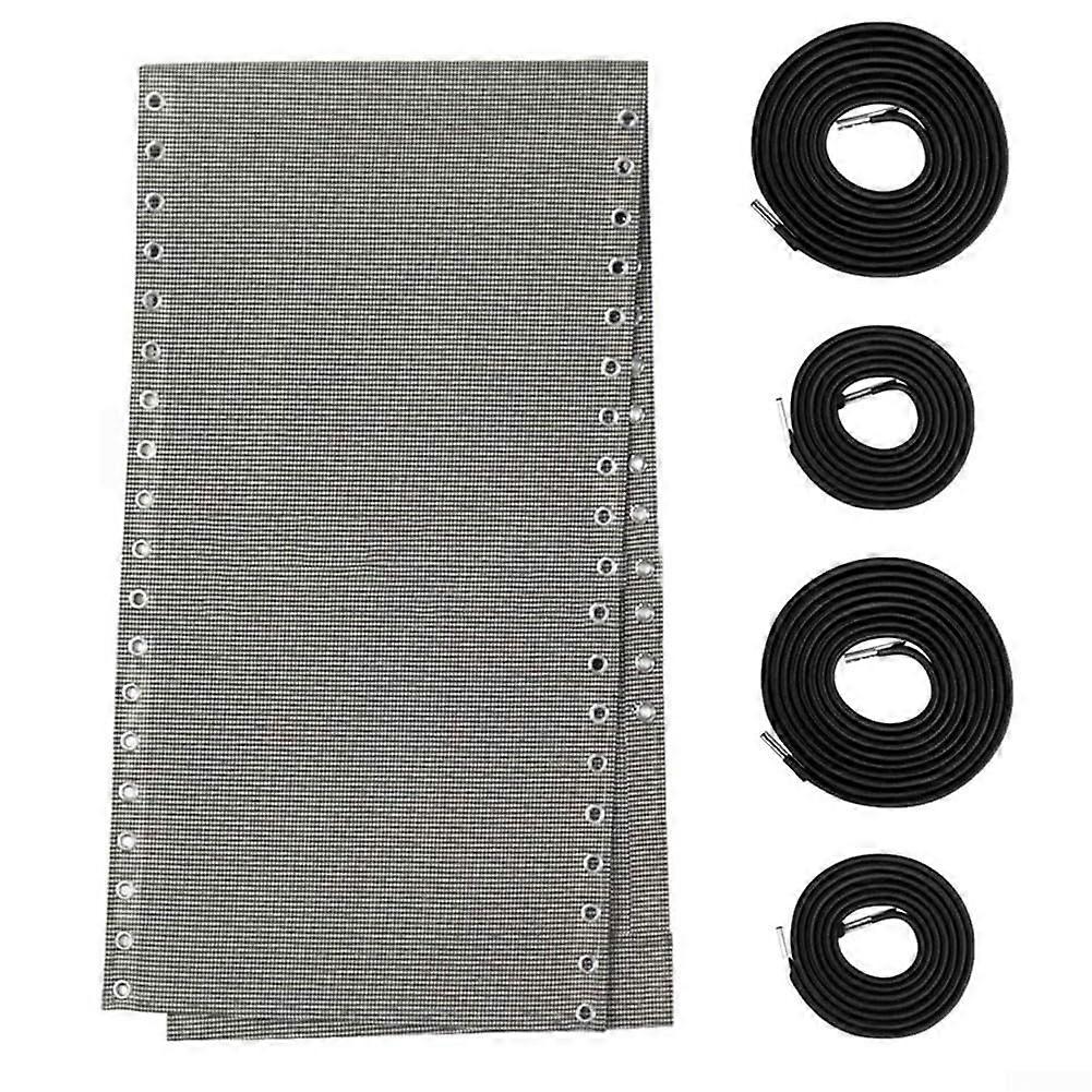 Replacement fabric cord set for beach chairs including repair cloth and elastic ropes (white gray) White/Gray