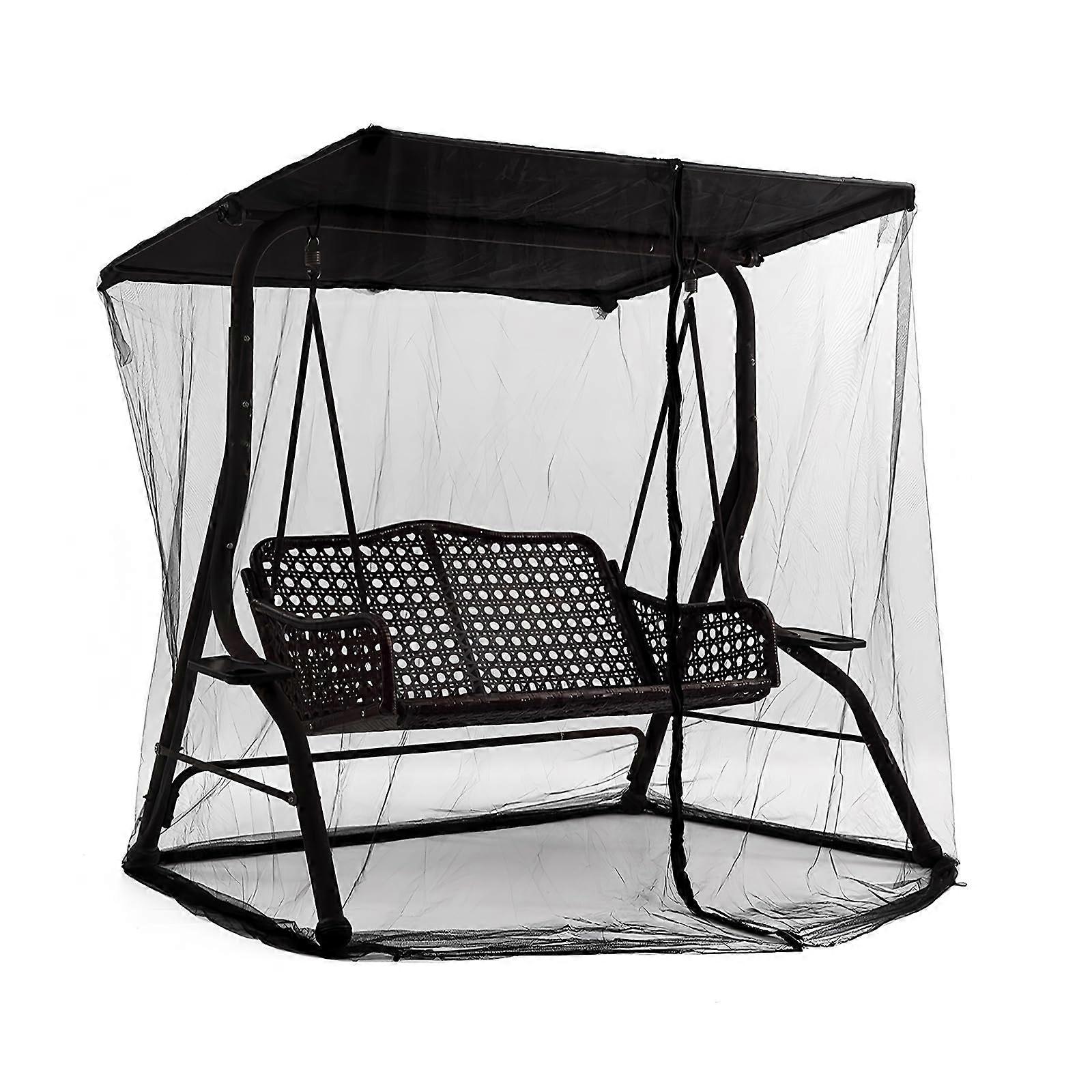 Outdoor Mosquito Net for Garden Swing - 2-3 Seater Insect Protection for Balcony - Zip Closure, 1.55m Twin Size