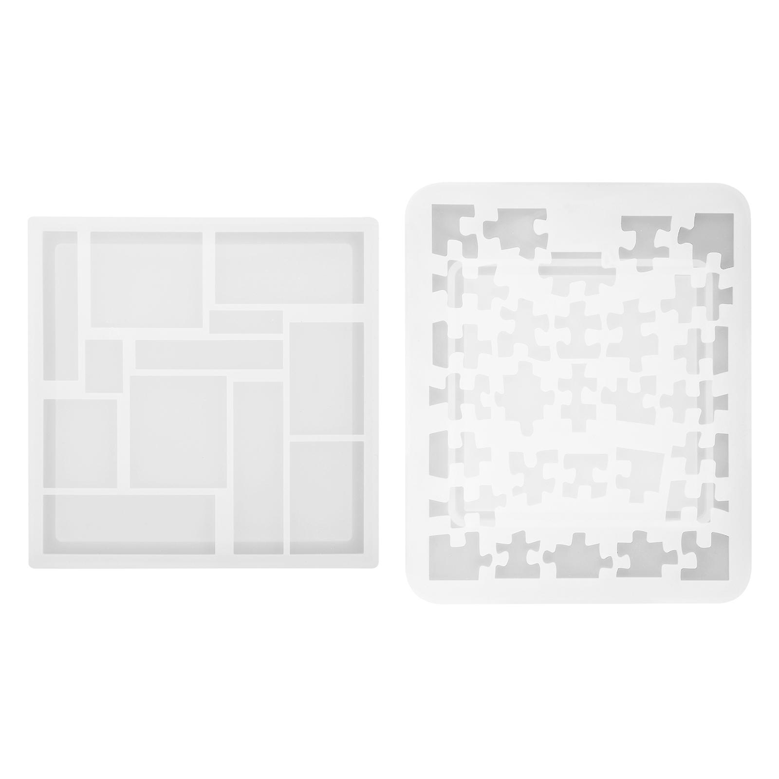 Silicone Geometric Puzzle Mold Set Flexible, Non Stick & Reusable Epoxy Resin Casting Mold with High Tear Strength for DIY Handmade Ornaments &
