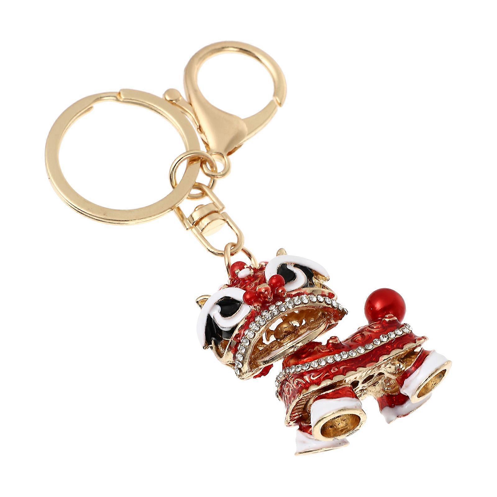 Keyholder Hanging Decor Chinese Style Lion Dancing Keychain Daily Use 1Pcs
