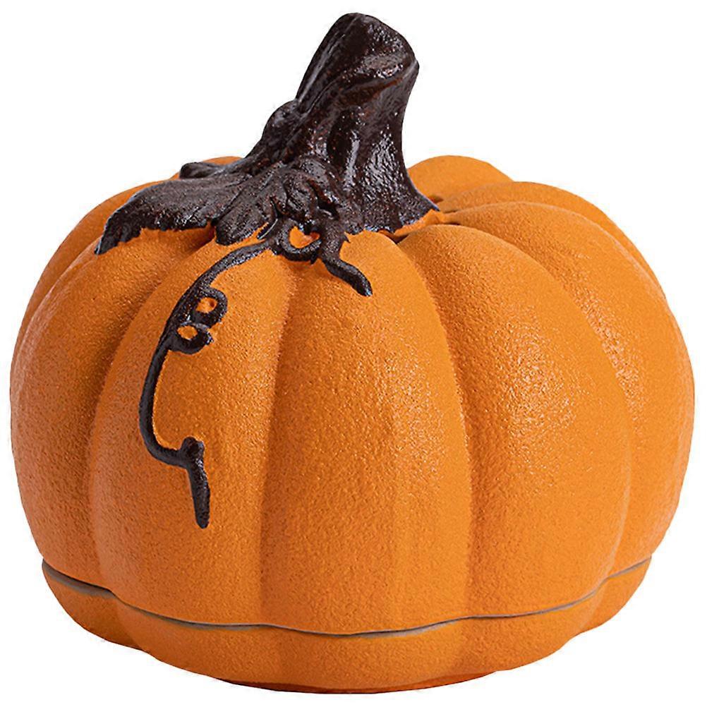 Creative Desktop Decoration Pumpkin Shape Incense Holder For Bedroom Use Yellow 10.7X10.7CM Ceramic Decorative 1Pcs