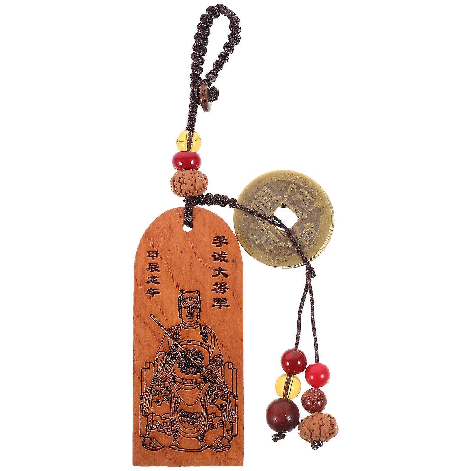 Antique Style Chinese Taisui Pendant Keychain for Bags and Keys   Unique Retro Design, Smooth Surface Reusable Charm for Auspicious Festival