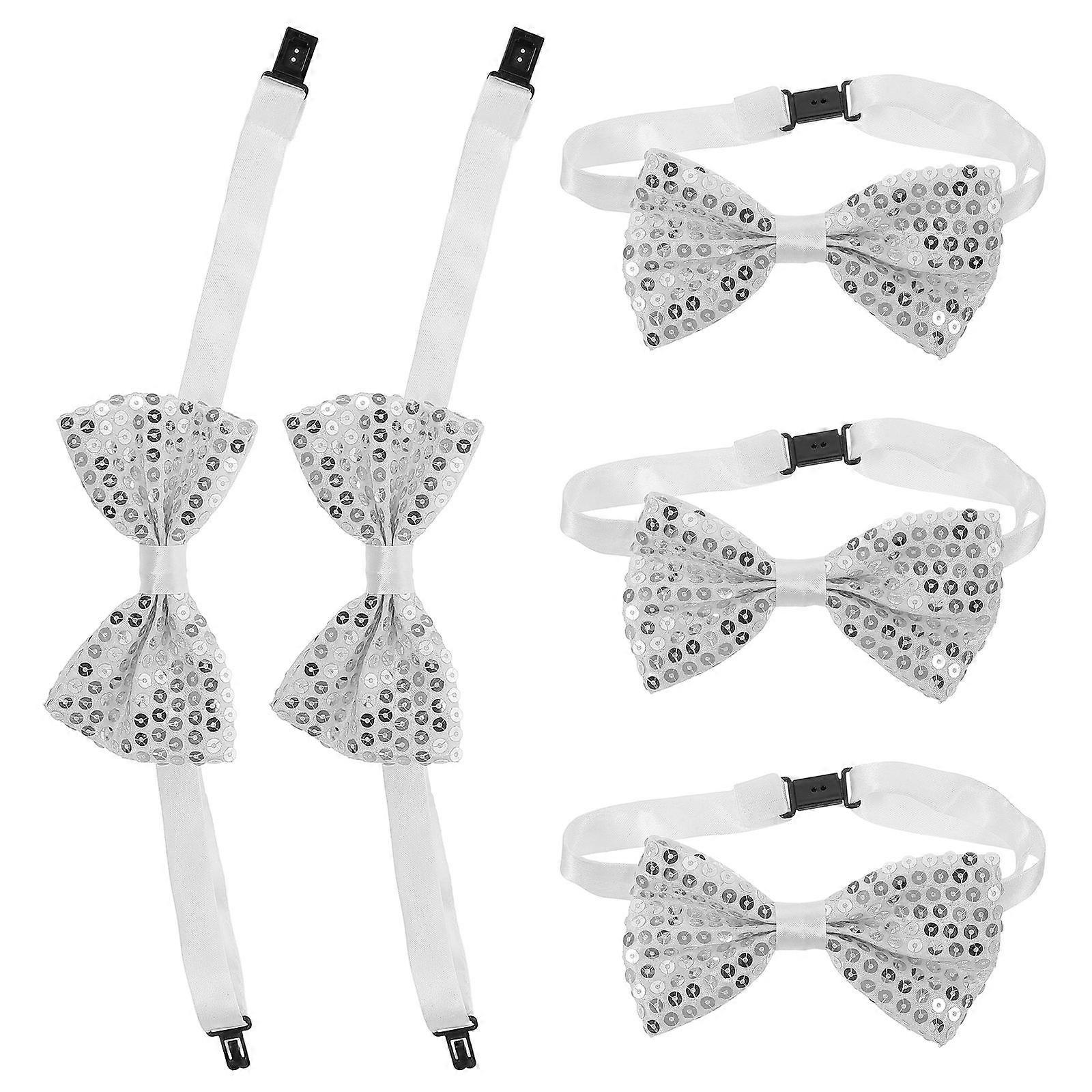 Shiny Sequin Bow Ties Adjustable Pre Tied Sparkly Bowties for Boys Wedding, Banquet & Dress Up Events