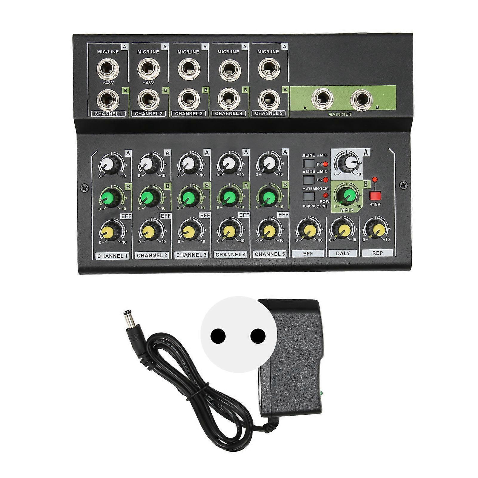 Mixeur compact 10 canaux stéréo à faible bruit pour enregistrement sur scène et diffusion en direct, prise UE 100-240 V