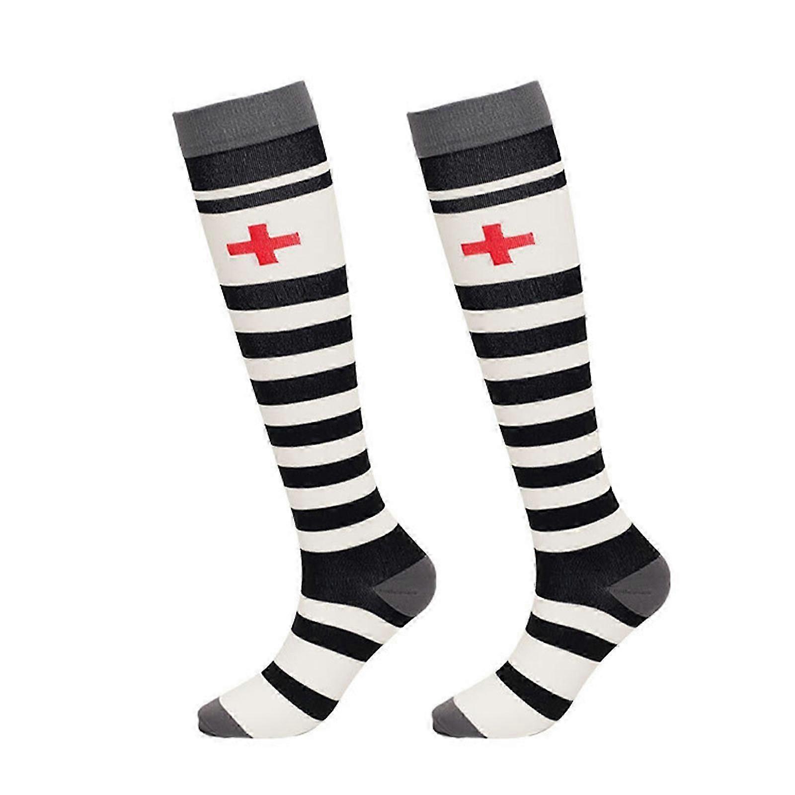 Calze a compressione per donne e uomini Viaggiatori Running Nursing Travel Cycling Calze a compressione sportive unisex