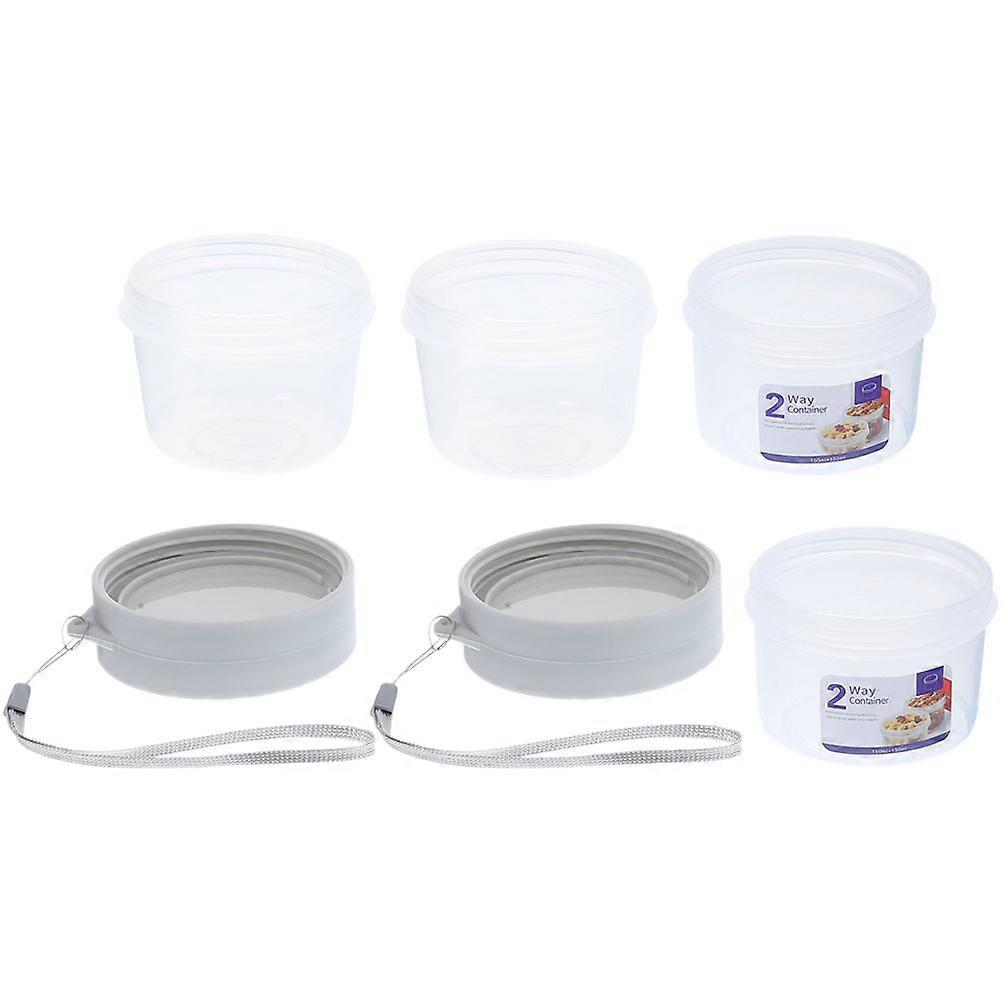 Individual Cereal Cups Breakfast Yogurt Cups Airtight Container Set With Lid For Office 2 Sets