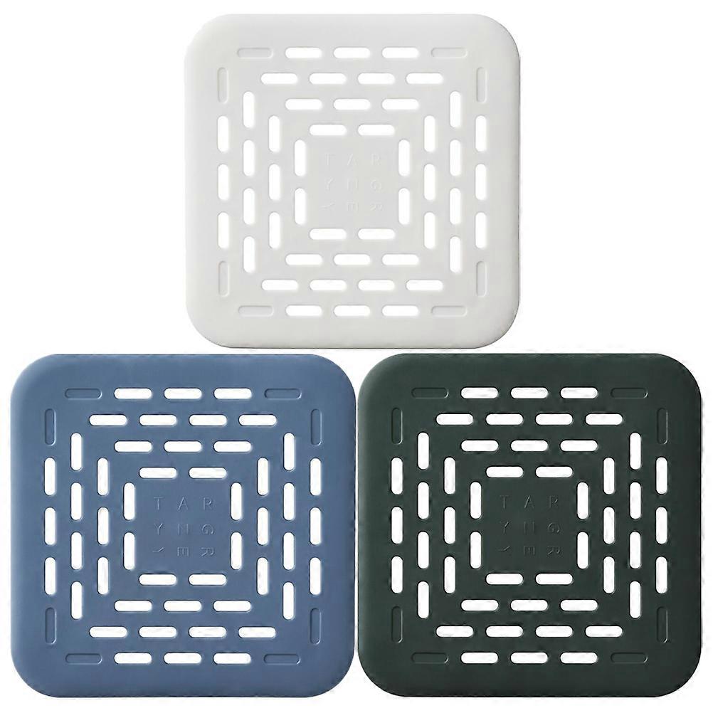 Sink Drain Strainer Kitchen Sink Strainer Nordic Blue For Home Use Square Design 3Pcs