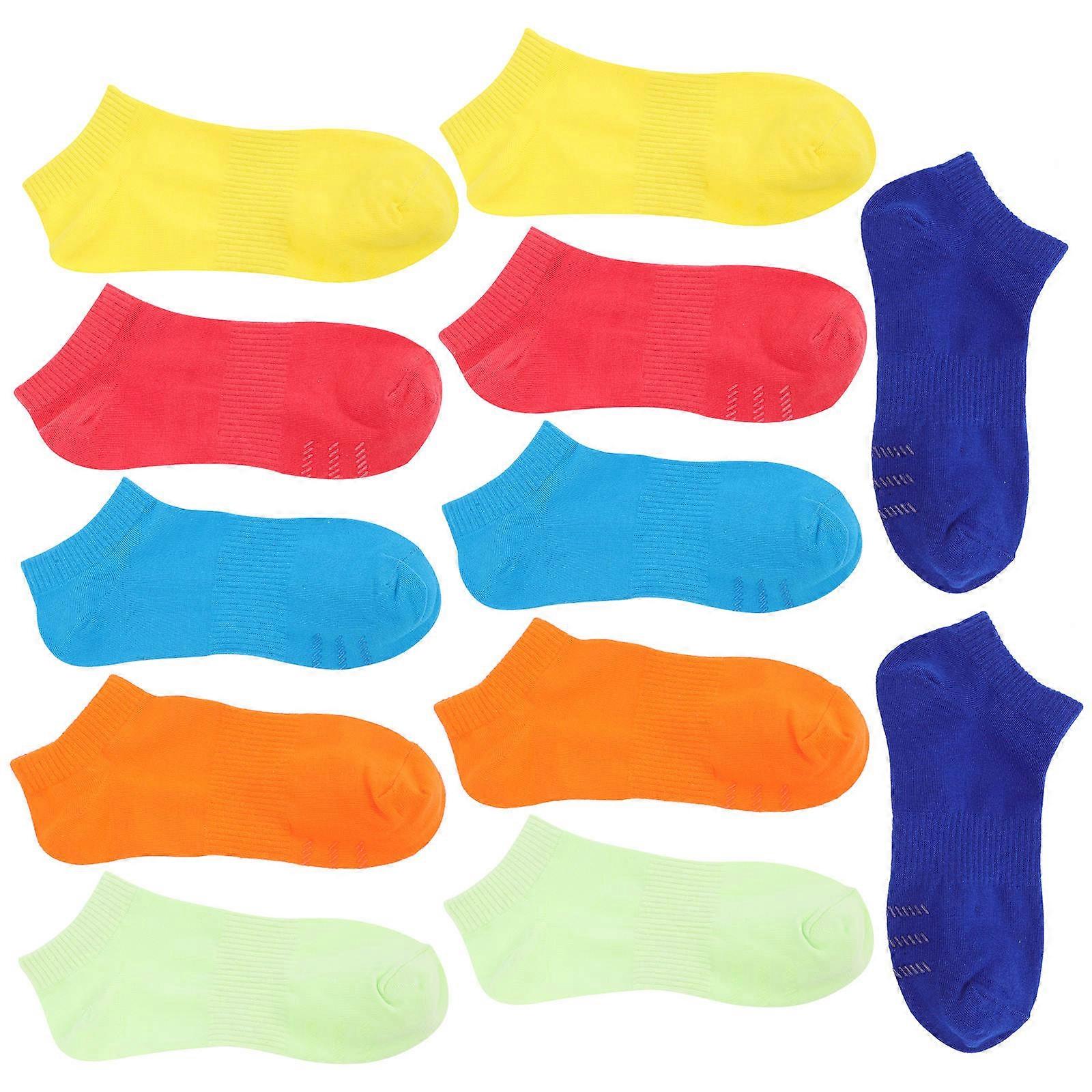 جوارب غير قابلة للانزلاق ملابس قطنية كاجوال أزرق ملكي 6 أزواج