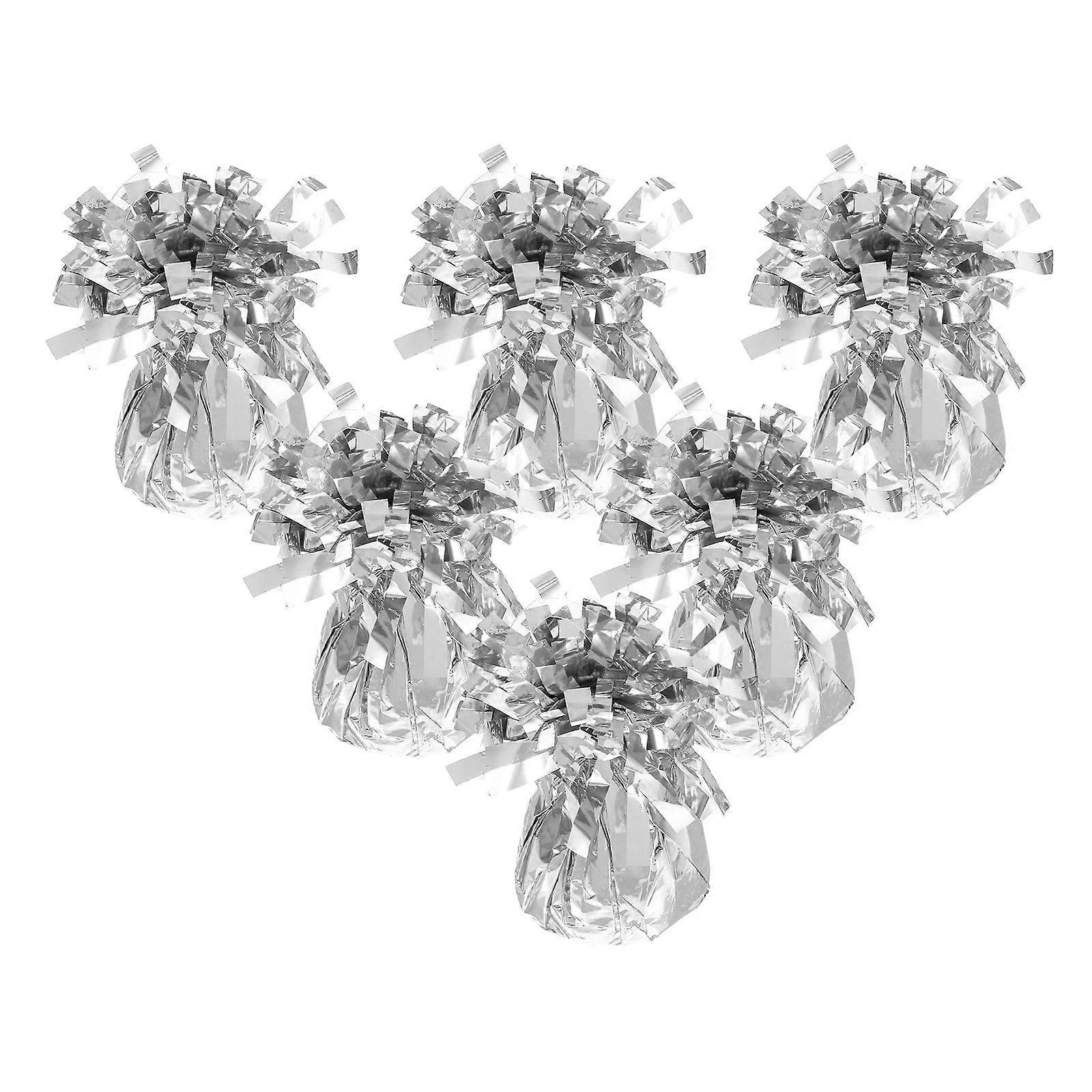 Weight For Balloons Party Balloon Weights Blocks Elegant Decorative Design Outdoor Use Silver 12.00X5.50X5.50CM 6Pcs