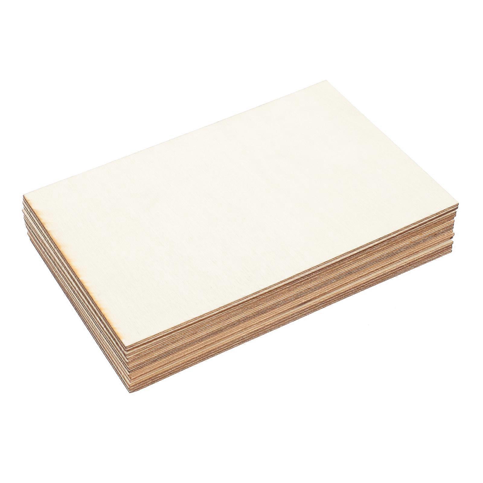 Thin Wood For Crafts Diy Accessories Rectangular Beige 15Pcs