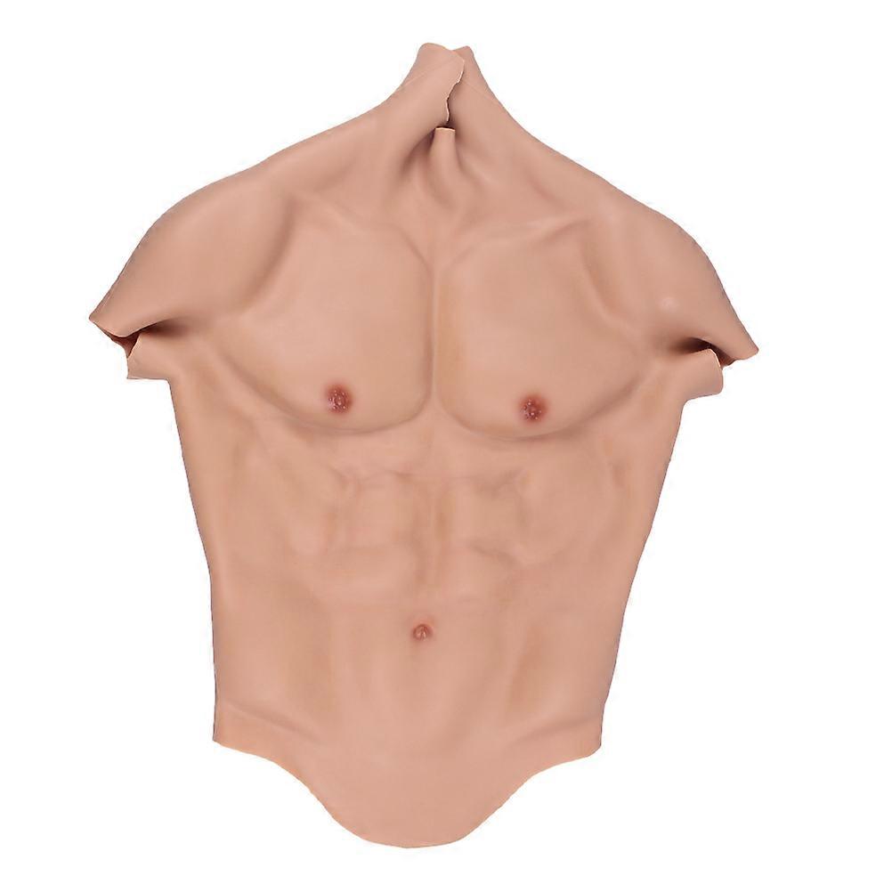 Men's Halloween Muscle Costume Shirt Realistic Fake Muscle Cosplay Activity L Silicone 1Pack