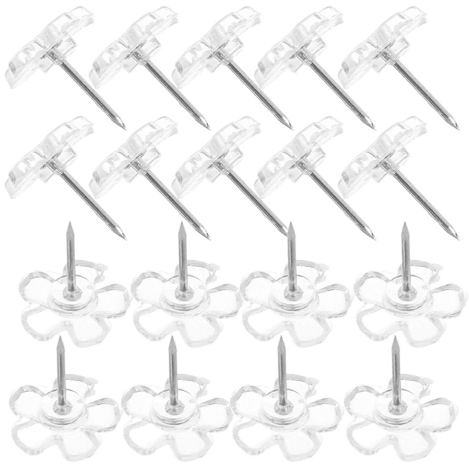 Clear Tacks Thumbtacks For Wall Map Marking Pin Items Plastic And Iron Material 100Pcs