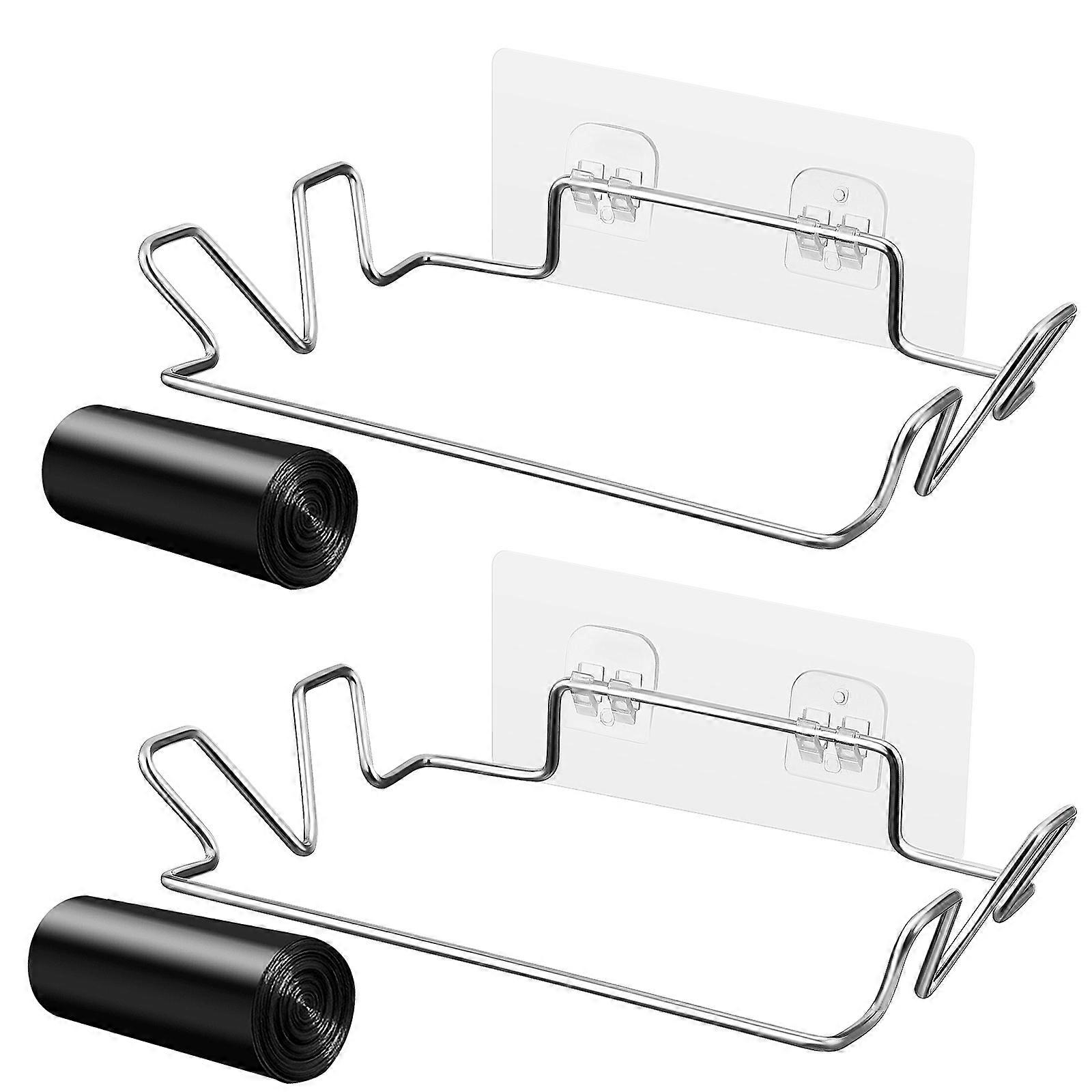 Bag Holder Stand 1 Set Stainless Steel Trash Bag Stands Assorted Color Household Users Various Places 8.5x5.5x2.4in Compact and Portable