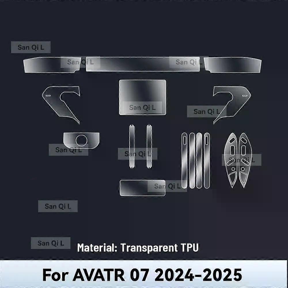 For AVATR 07 2024 2025 Interior Center Console Clear Protective Film TPU Car Anti Scratch Tint Accessories Refit Set