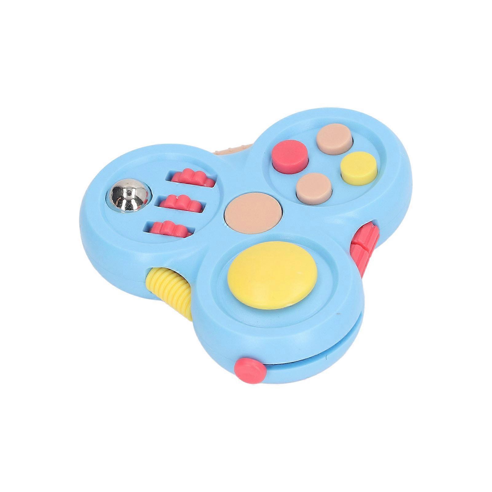 Roller Ball Button Gear Fingertip Sensory Rotating Controller Pad Toy Kid Anxiety Stress Relief Game Pad Blue 