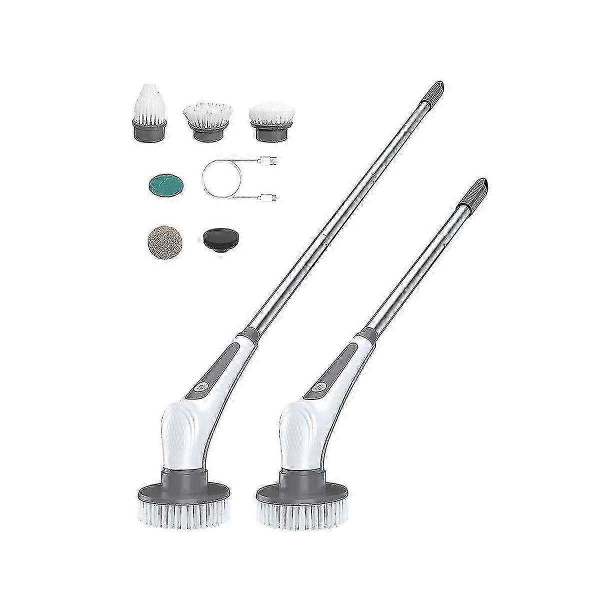 Cordless Electric Spin Scrubber, 10-in-1 Cleaning Brush with 6 Replaceable Brush Heads and 4 Settings