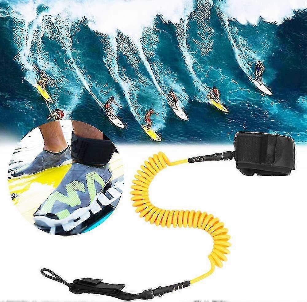 10ft Coiled Ankle Strap for Paddle Boards and Bodyboards - Spring Leg Foot Rope