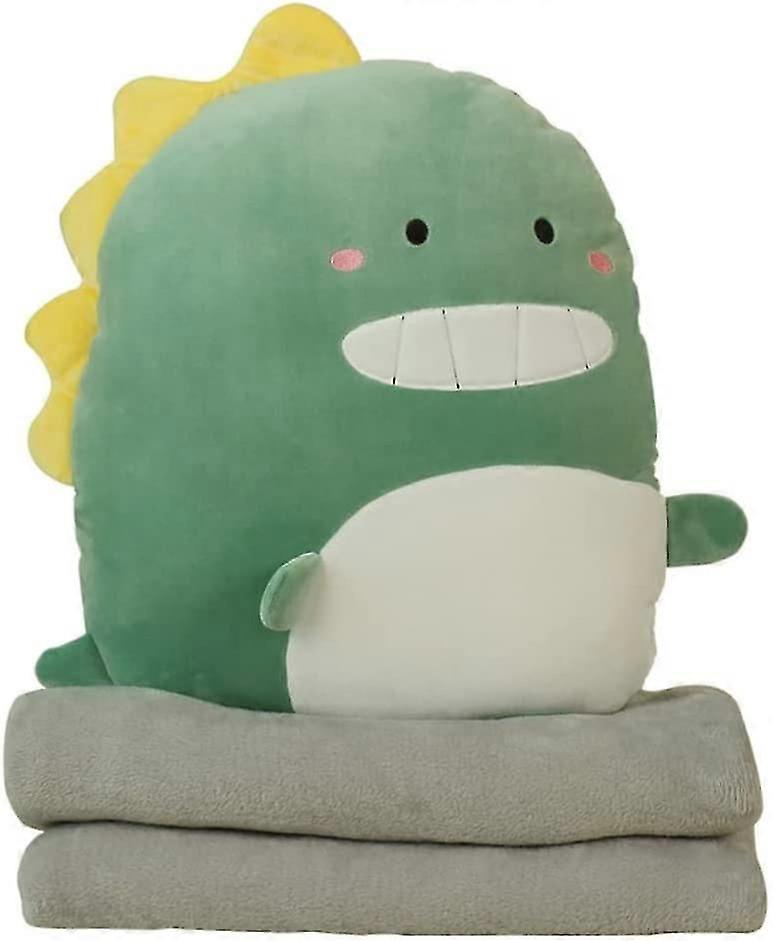 Cosy Dinosaur Plush Travel Pillow and Blanket Set for Kids