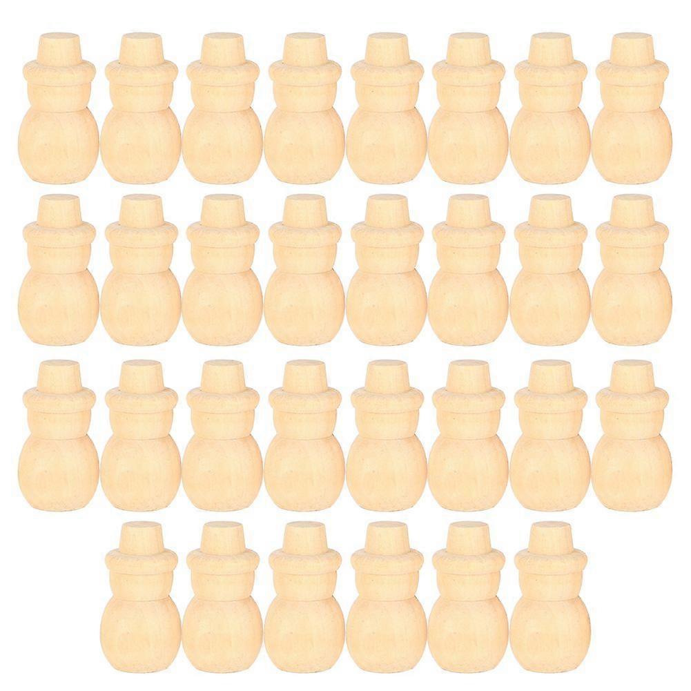 2025 Latest Model 30Pcs Unpainted Wood Shapes DIY Ornaments Kindergarten