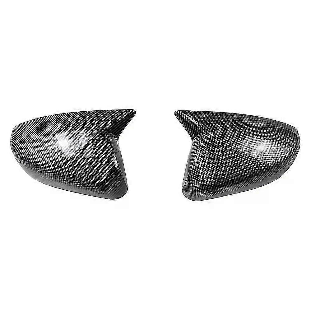 For Compatible Brands 2023 2024 Car OX Horn Rearview Side Mirror Cover Wing Cap Exterior Door Housing Shell Trim ABS Carbon Fiber