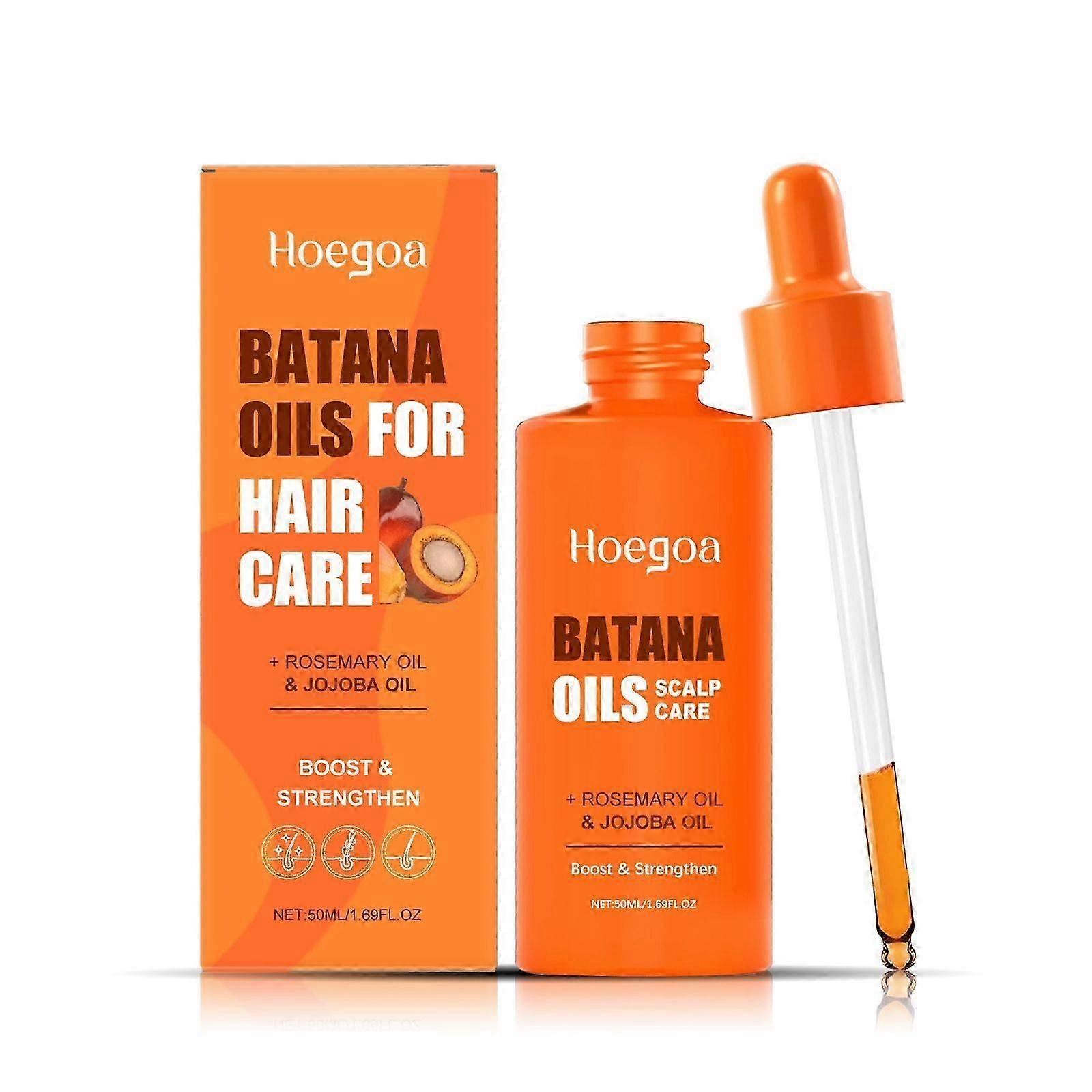 バタナオイル、ローズマリー、ホホバオイル - 頭皮トリートメント - ホンジュラス産コールドプレスバタナオイル - ブースト&強化 - カーリー、ドライL用