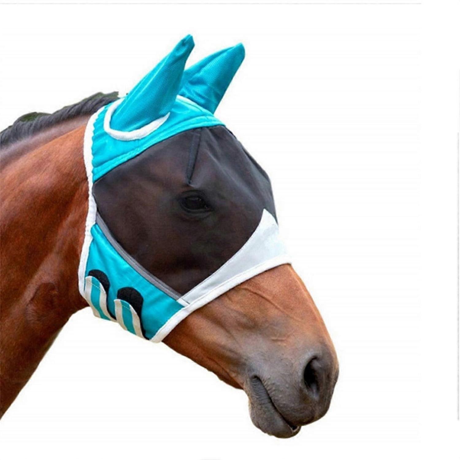 Caremaster Horse Fly Mask With Ears And Nose Fringes Fly Protector Fly Defender Mask