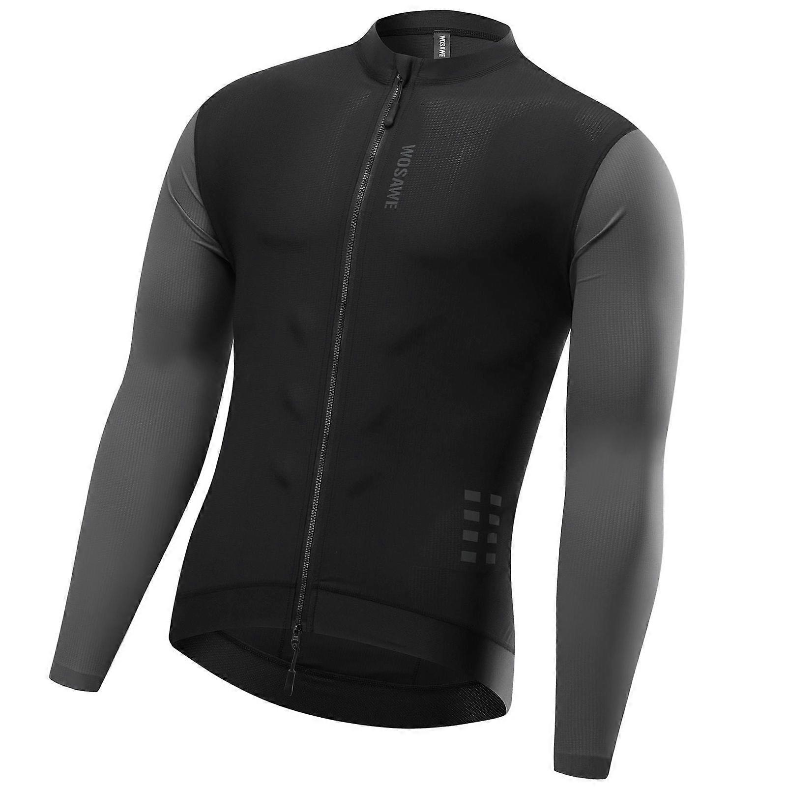 Męska koszulka rowerowa z długimi rękawami Koszulka rowerowa szosowa Odblaskowa, oddychająca koszulka rowerowaYMQX)