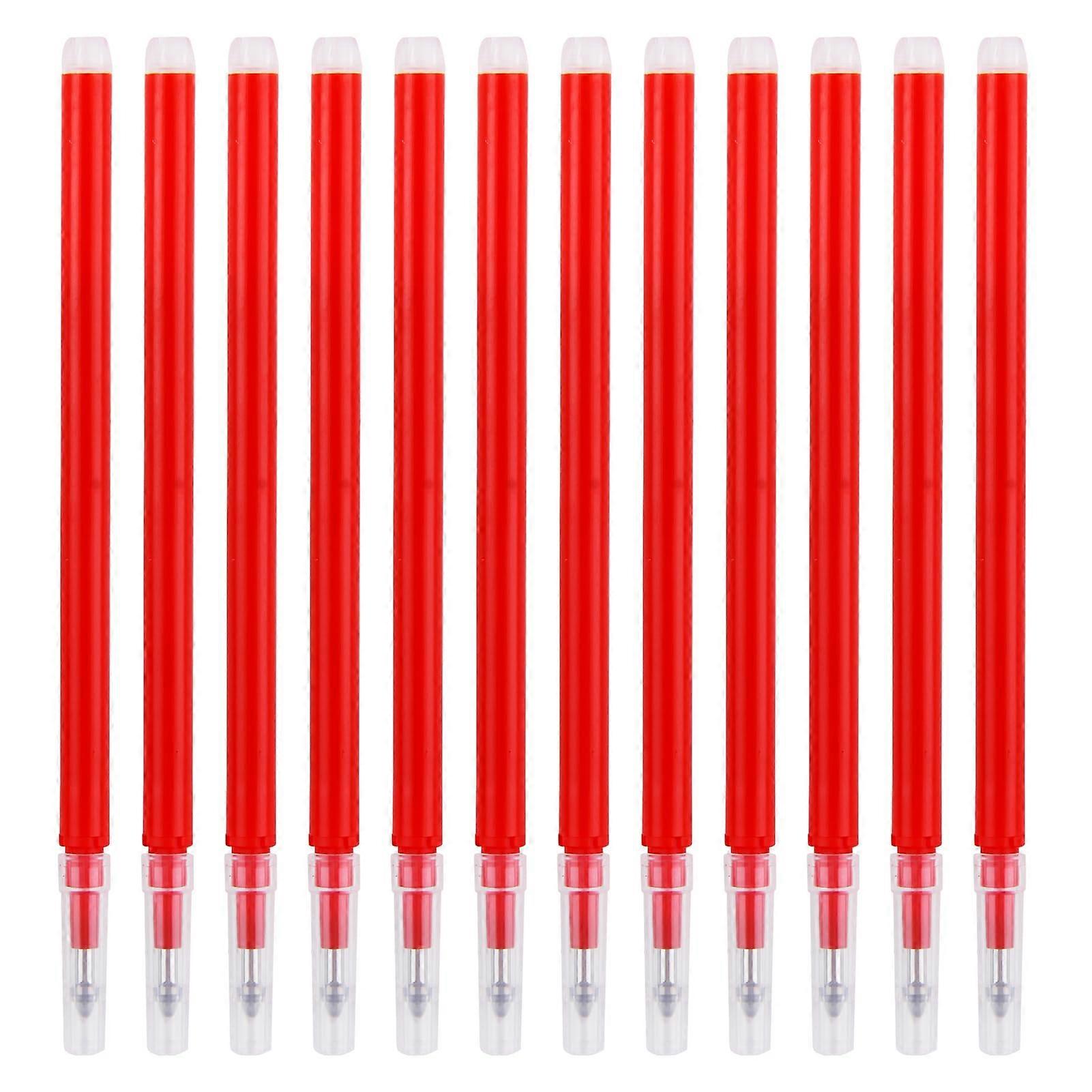 Pack of 12 Erasable Refills 0.7mm for Pilot FriXion Pens, HeatSensitive Ink (Red)