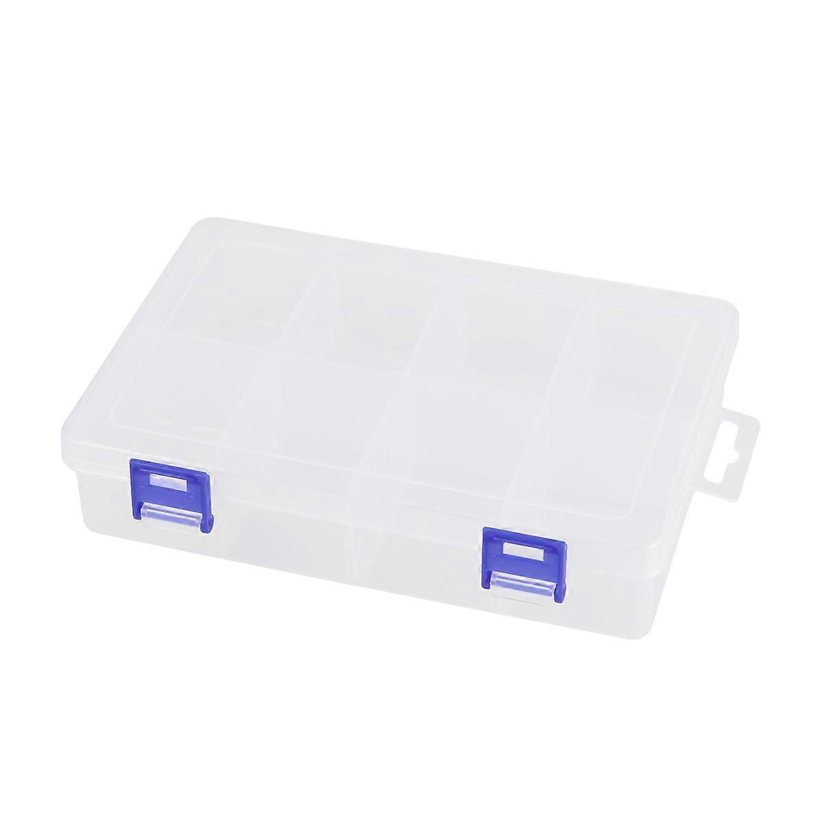 Clear Container Adjustable Dividers Rectangular Shape Plastic Storage Box For Travel Organization Earring Storage 7.9×5.3×1.8in 1Pack
