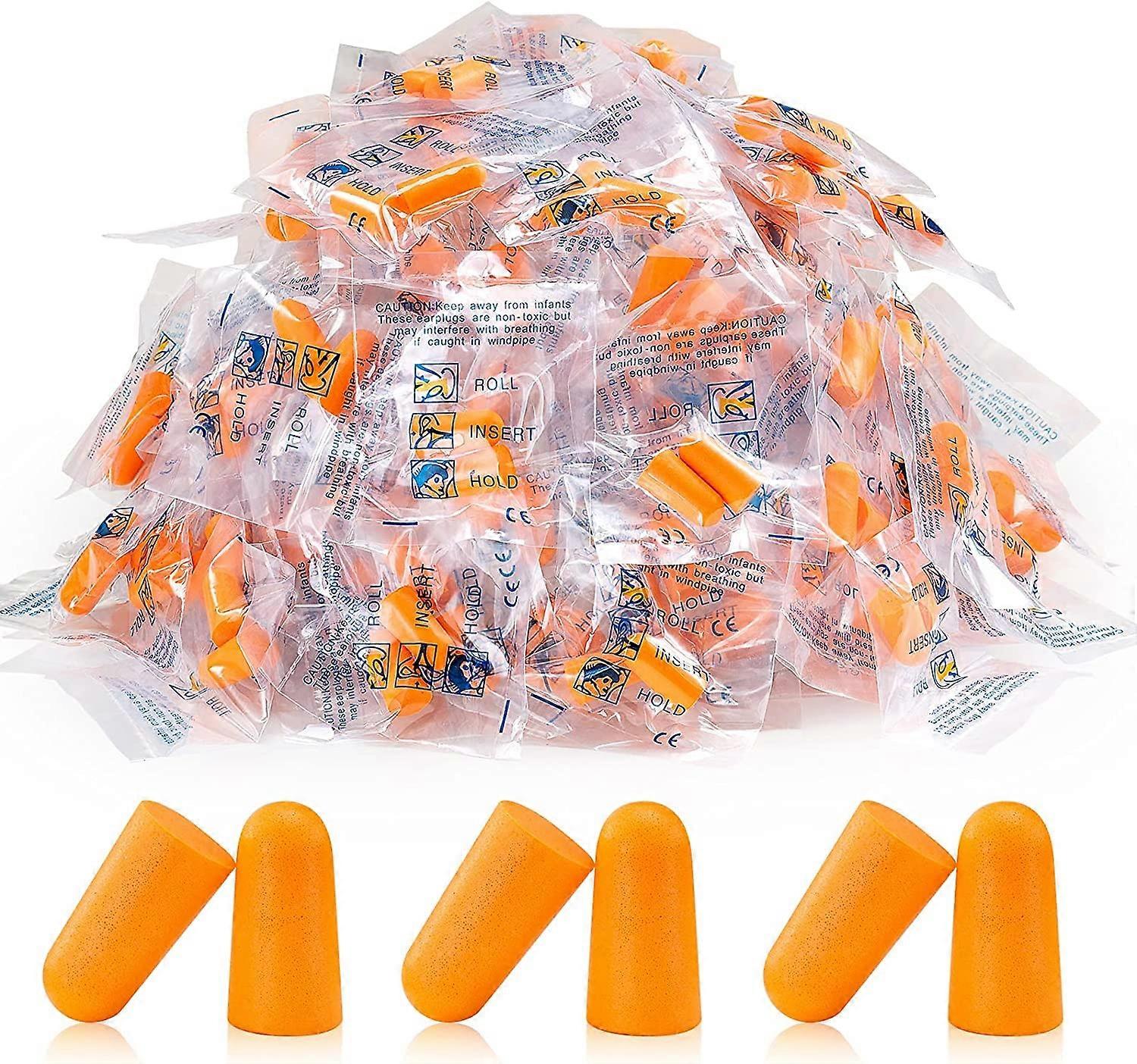 50 Pairs Noise Cancelling Earplugs, Ultra Soft Foam Earplugs for Sleeping, Snoring, Noise Cancelling, Reusable Earplugs Orange 50 pieces (1 pack)