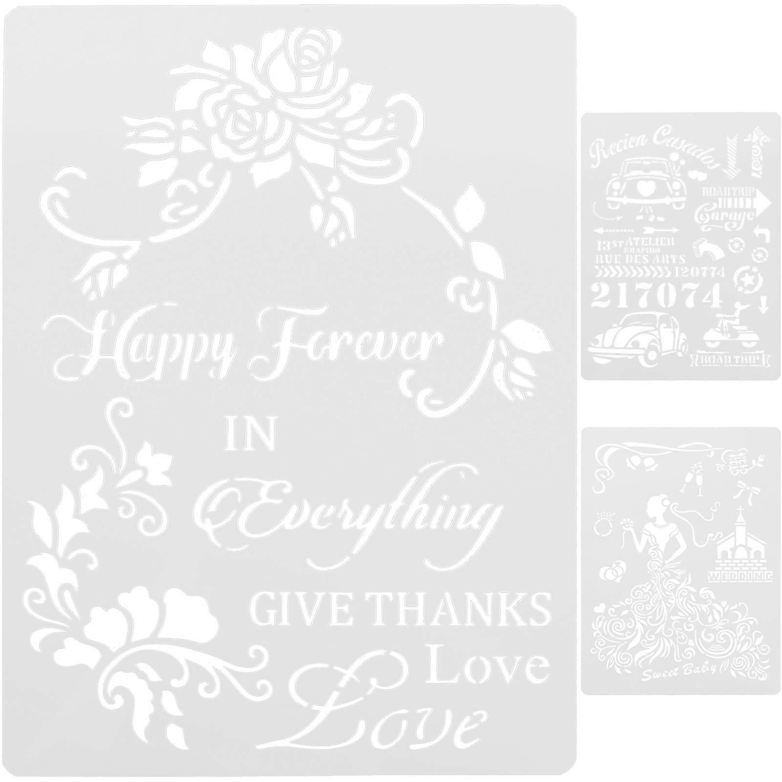 Crafting Stencils Reusable Drawing Tool For Diy Art Projects 29 5x21cm White 3 Sheets