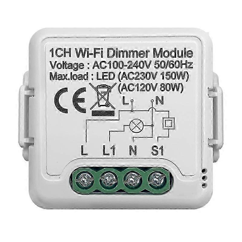 Tuya Wifi Smart Dimmer Switch Module 10A Support 2 Way Control Compatible for Google Home Alexa Smar