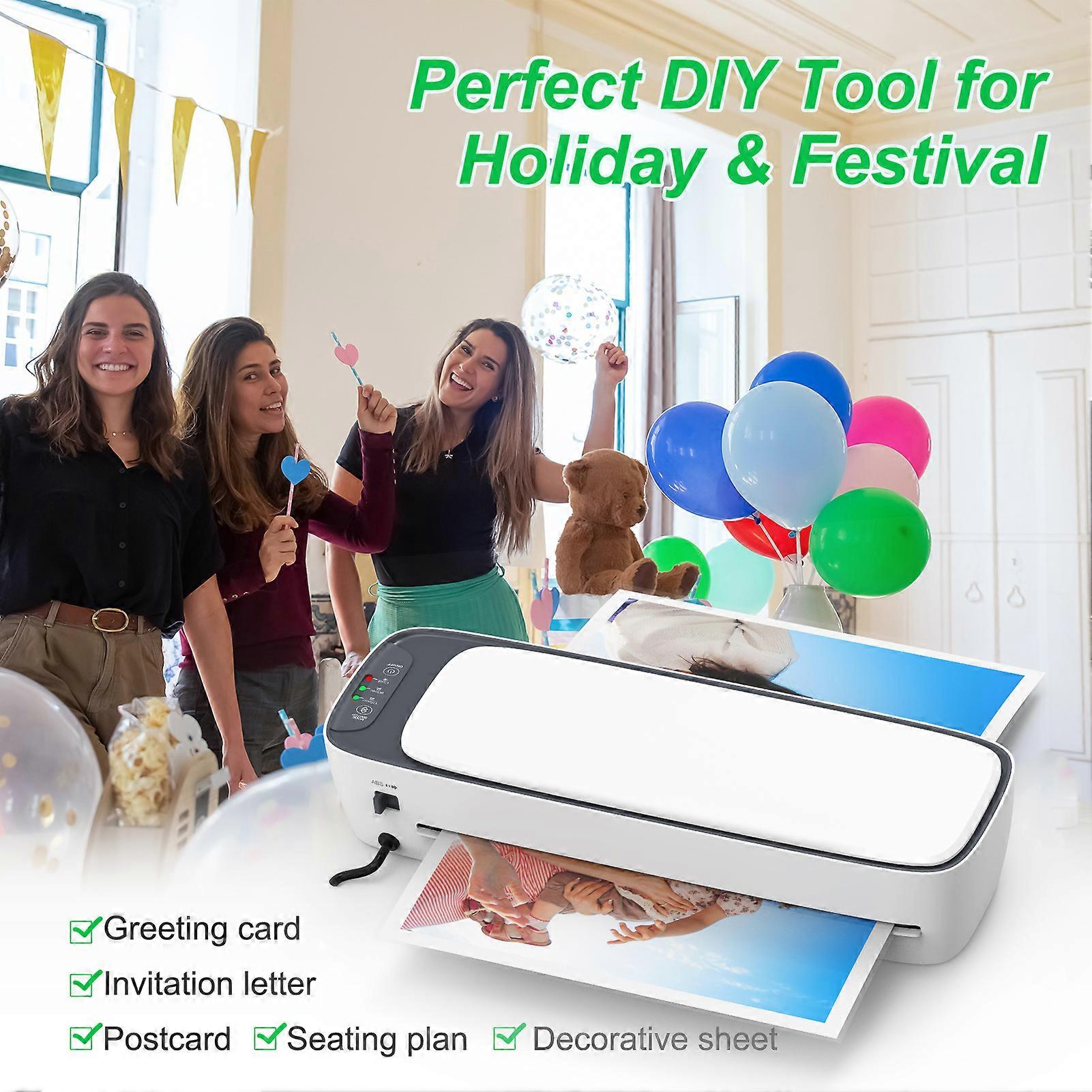 Desktop Laminator Machine Set A3 Size Multifunctional Hot and Cold Lamination 2 Roller System 12.5 inches Max Width with Paper Cutter Trimmer Rounder