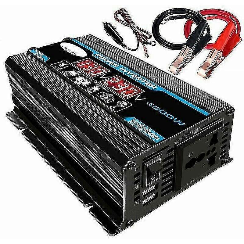 4000W Pure Sine Wave Inverter, 12V-220V with USB & LCD Display