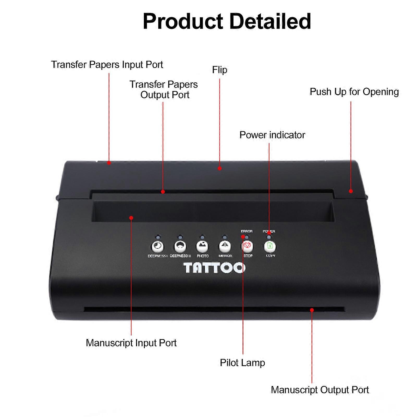 Mini portable thermal transfer machine for tattoos