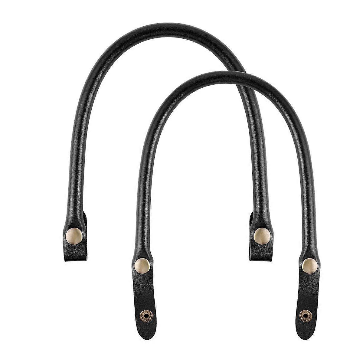 SUPVOX 2PCSハンドバッグハンドルPUレザーハンドルストラップ女性用レディースハンドバッグ(ブラック)