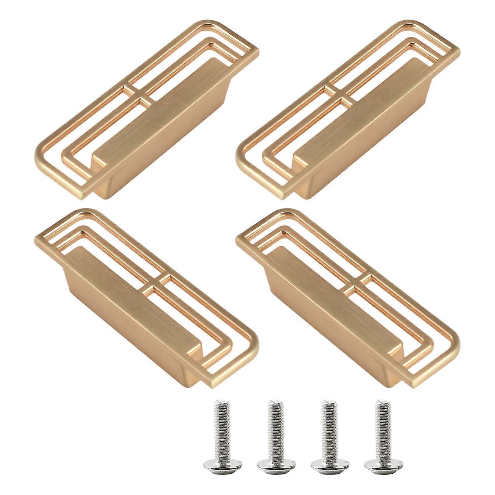 4Pcs Metal Cabinet Knob Drawer Pulls Simple Square Furniture Decorative Handle for Kitchen Cupboard Wardrobe Enduring Multicolor