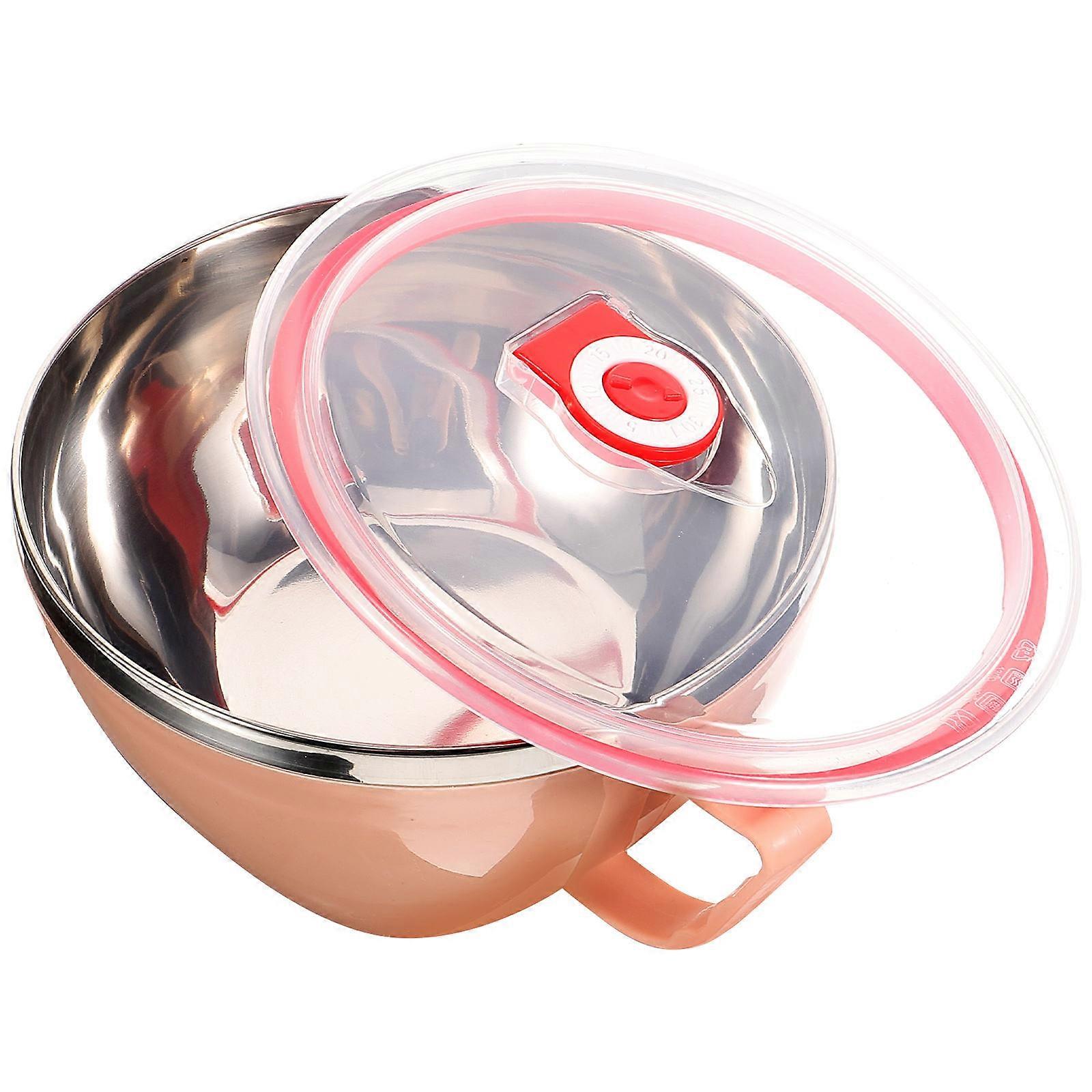 Stainless Steel Soup Bowl with Handle and Lid for Kitchen Use Perfect for Noodles Soup and Rice