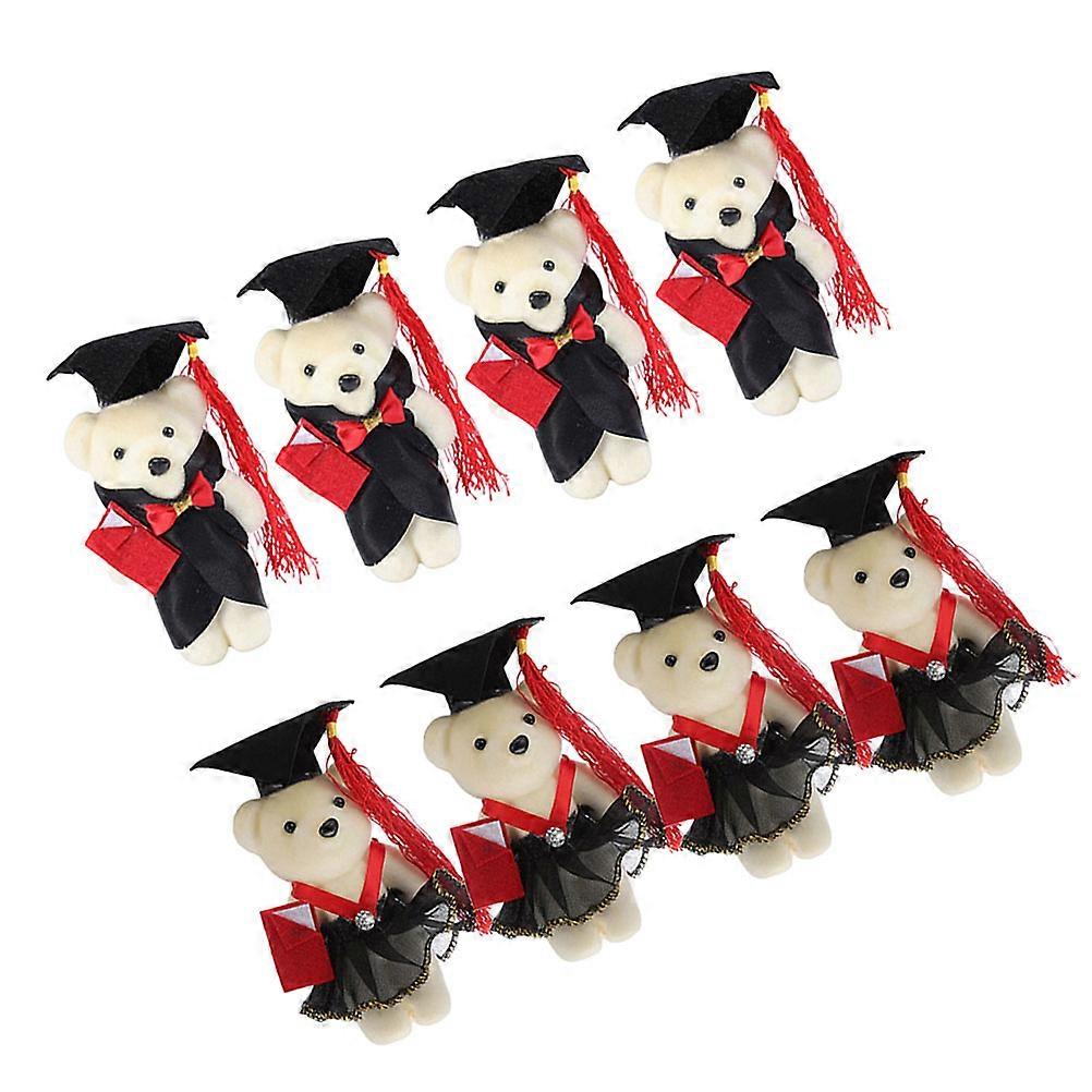 Assorted Color Small Bear Doll for Bouquet Decor Made of Non Woven Fabric Plush and Foams 8 Pieces