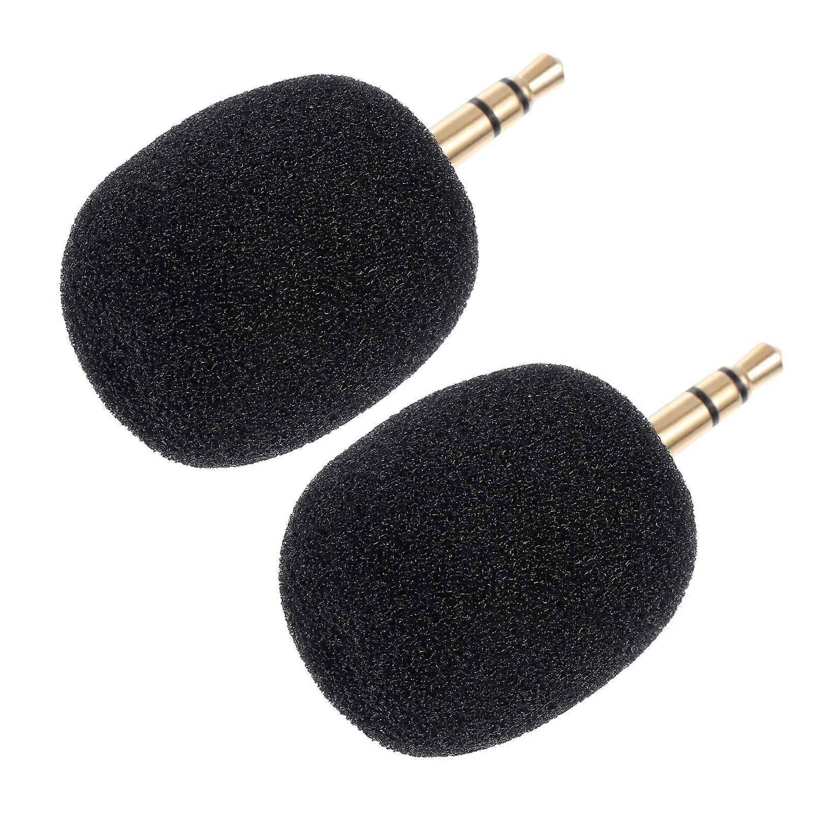 Wireless Camera Microphones Recording Microphone For Singing General Users ABS Material Black 2Pcs