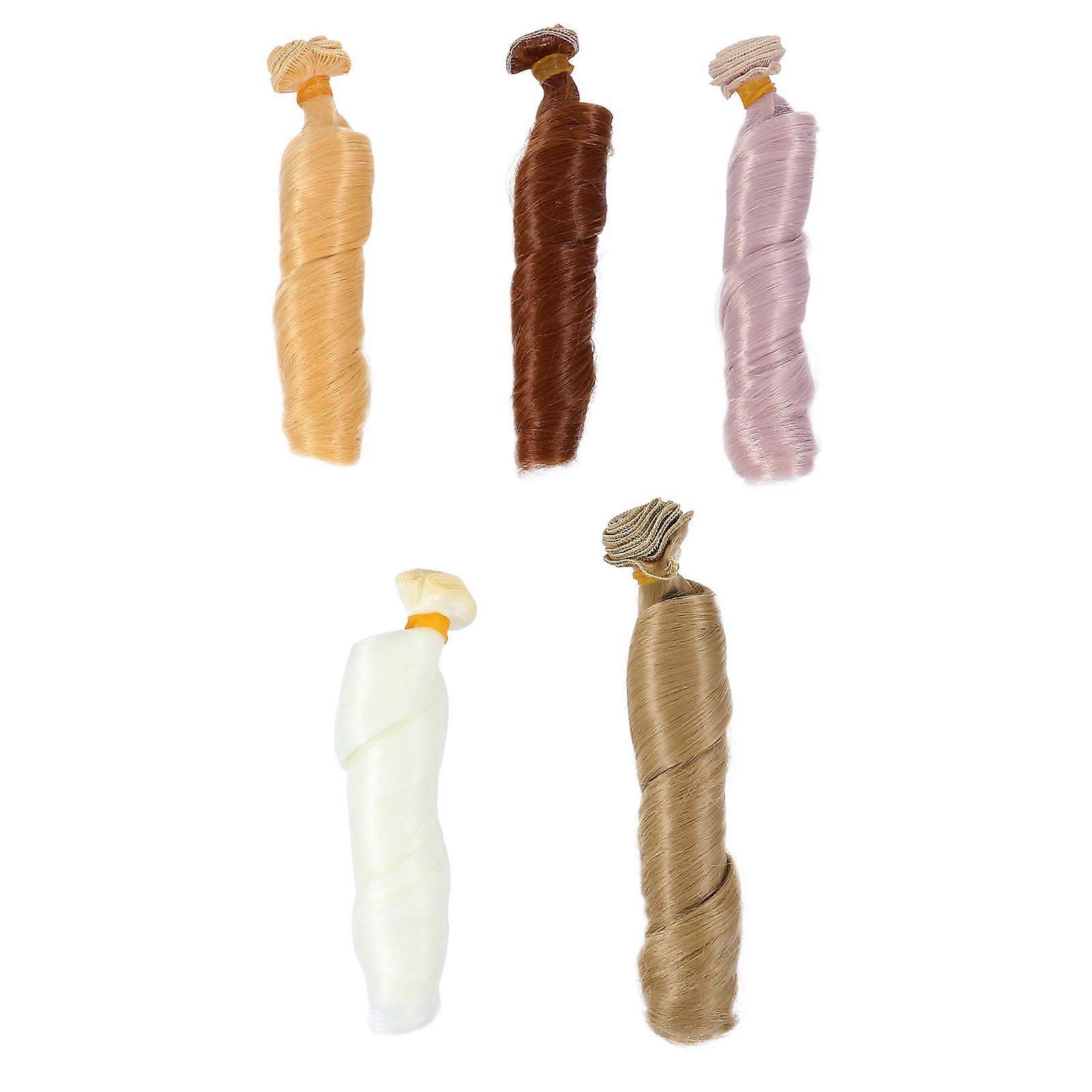 DIY Supply HighTemperature Synthetic Doll Wig for Customizing Girl's Crafts Assorted Color